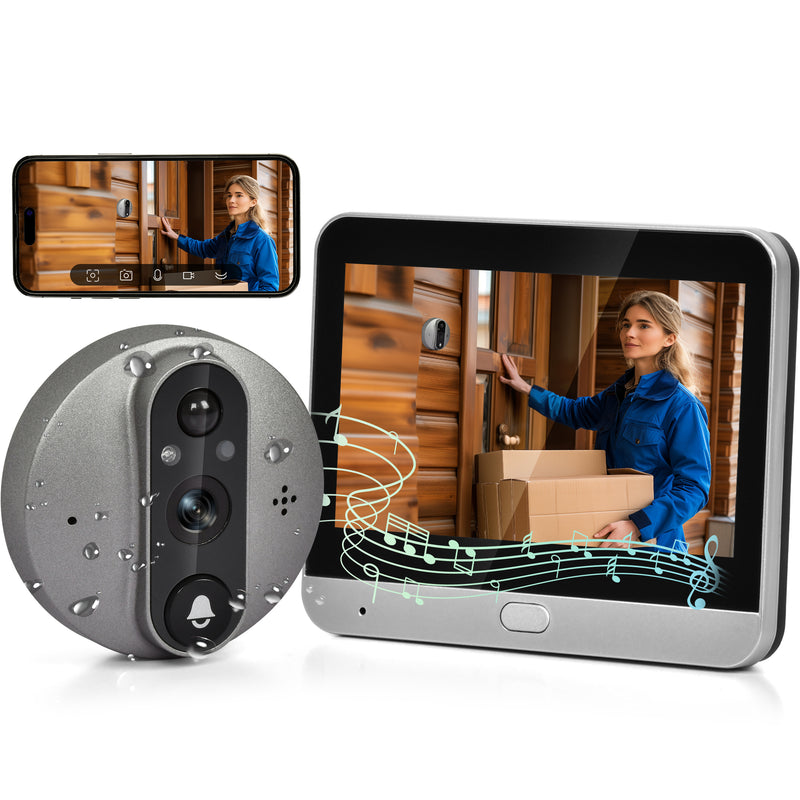 Advwin Wireless Video 5.7" Peep Hole Camera