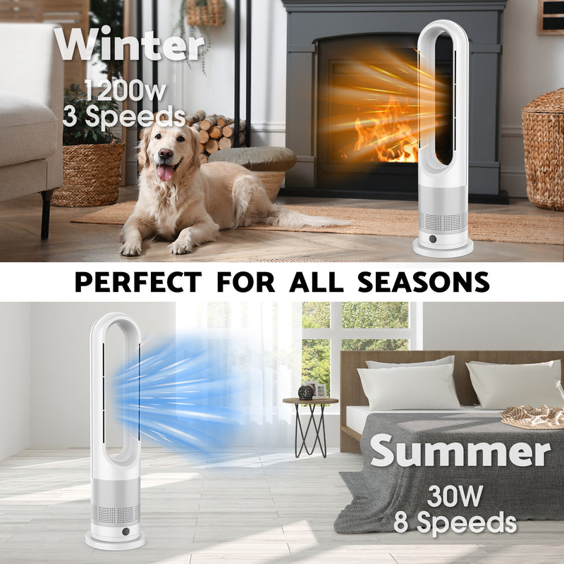 Advwin Bladeless Tower Fan 2 in 1 Electric Fan Heater