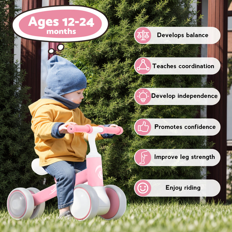 Advwin Baby Balance Bike with Colorful Lighting