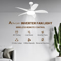 Advwin 52''Ceiling Fan with 3-Color Light & Remote Control