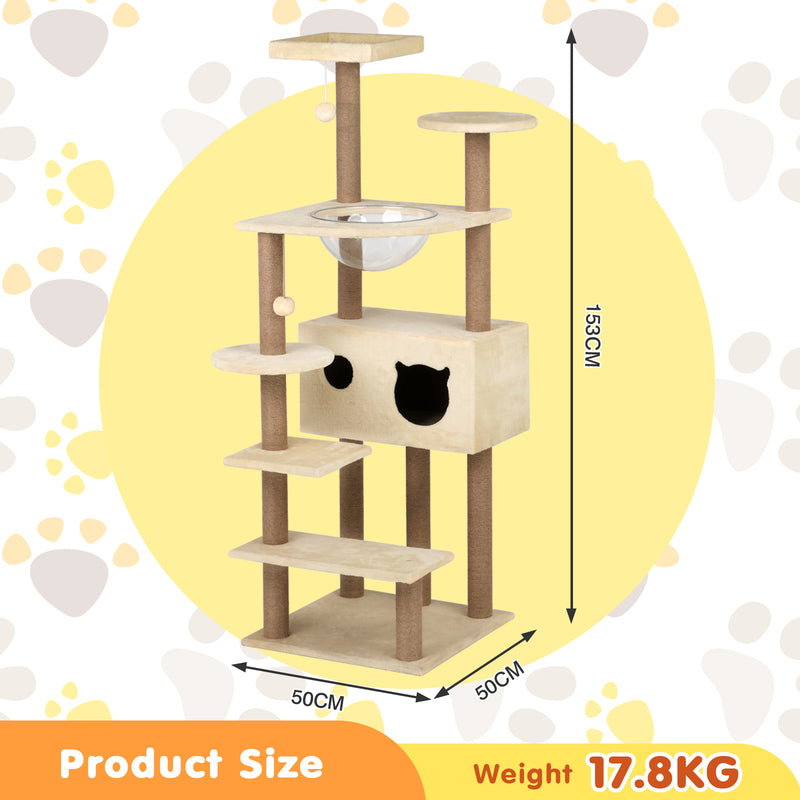 Advwin 153cm Cat Scratching Post Cats Tower Condo