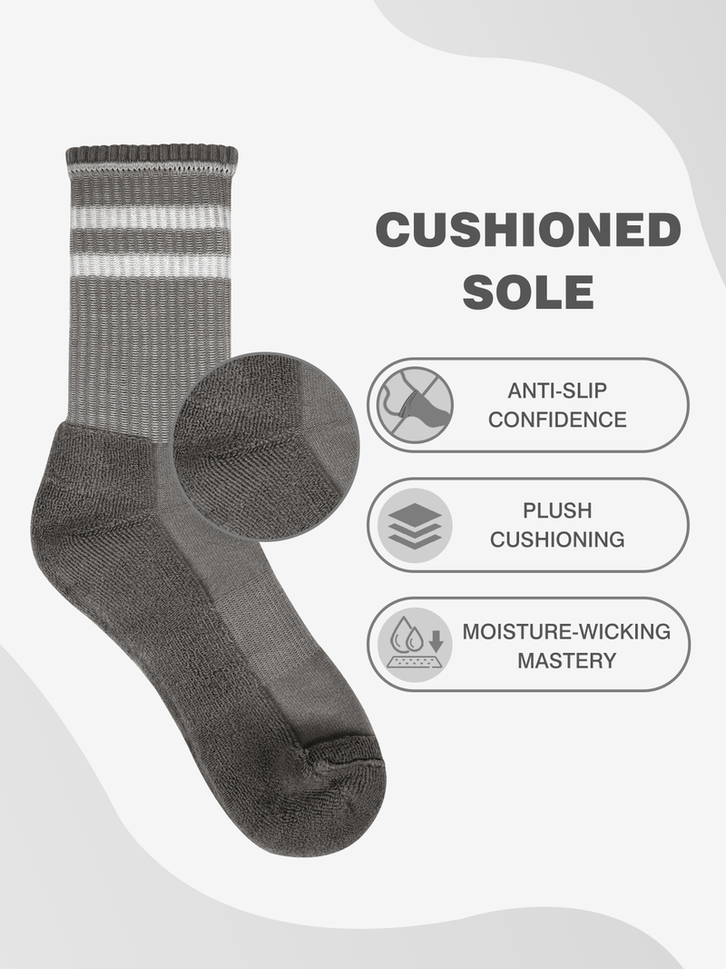 Advwin Double Striped Crew Socks for Men & Women