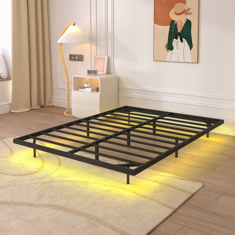 Advwin Floating Bed Frame with LED Lights