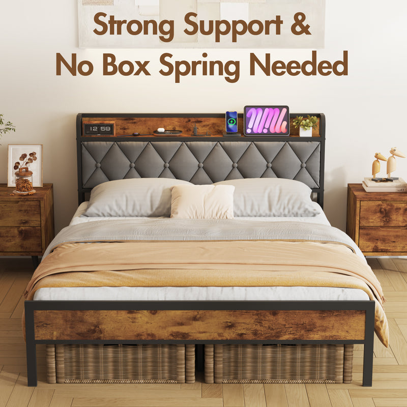 Advwin Bed Frame with Charging Station