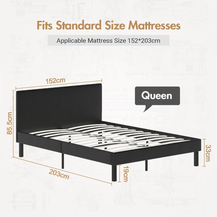 Advwin Bed Frame  Queen Size Mattress Base