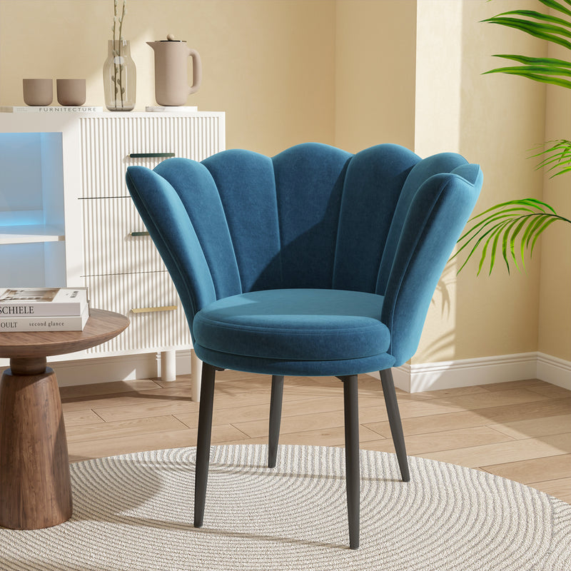 Advwin Blue Velvet Armchair