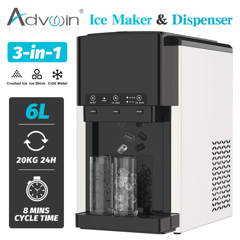 Advwin 3-in-1 Ice Maker with Cold Water Dispenser