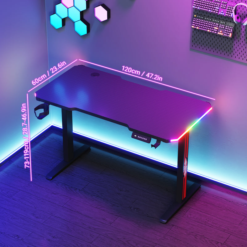 Advwin Electric Standing Gaming Desk RGB LED 120cm