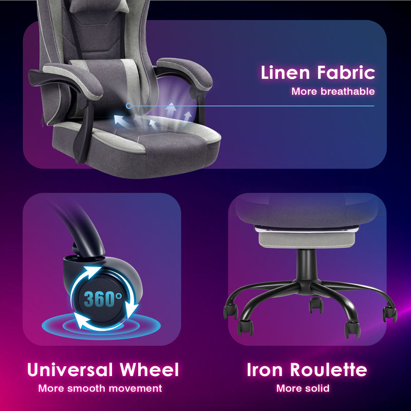 Advwin Ergonomic Gaming Chair with Footrest