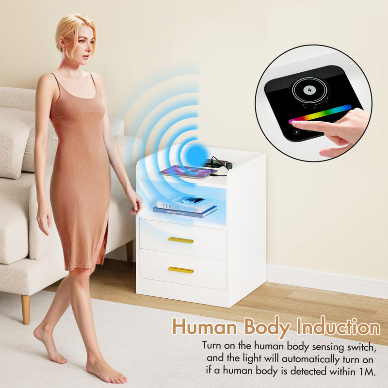 Advwin Bedside Table with Human Induction Night