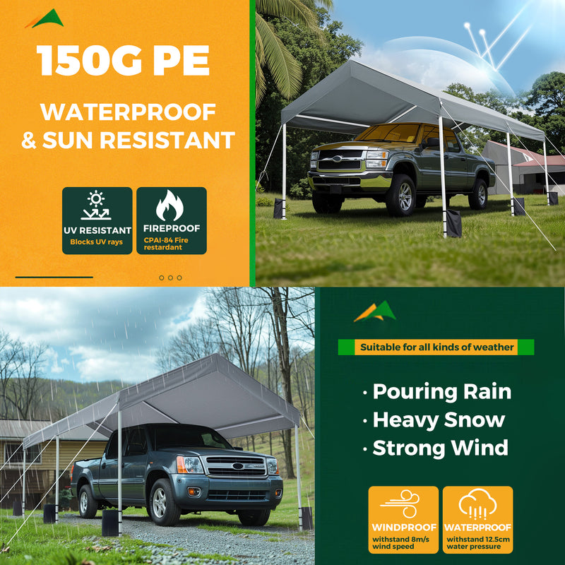 Advwin 3x6m Waterproof Carport Canopy Portable Garage