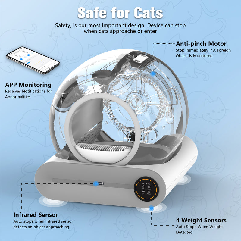 Advwin Smart Cat Litter Box Self Cleaning Odor-Removal