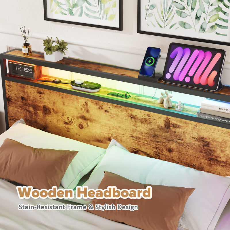 Advwin Bed Frame with Charging Station