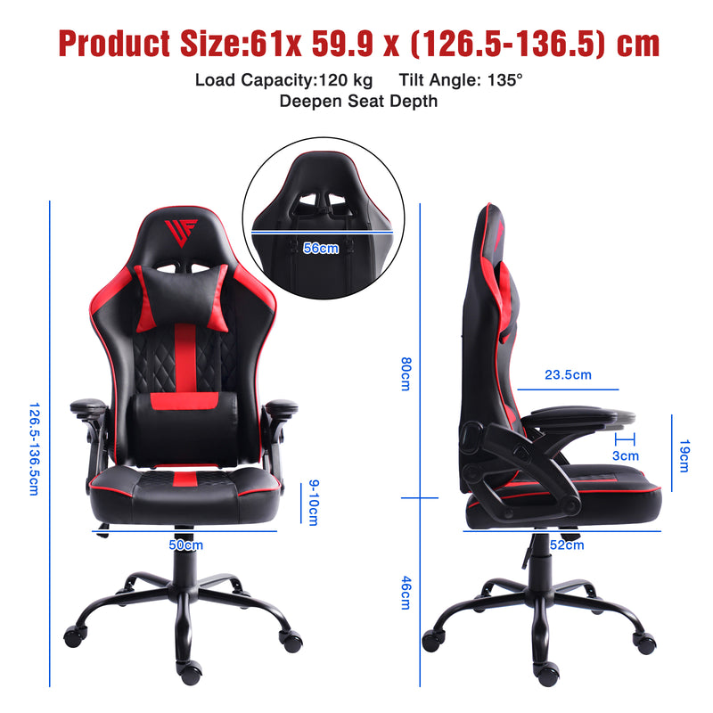 Advwin Ergonomic Gaming Chair Widen Seat