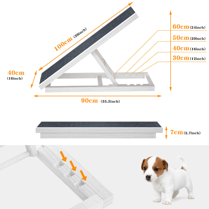 Advwin Pet Ramp Dog Stairs Adjustable Ladder