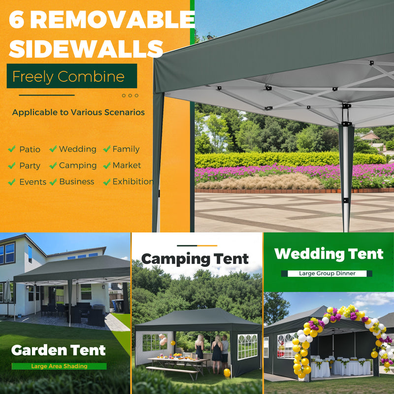 Advwin 3×6m Pop Up Canopy Tent with 6 Sidewalls