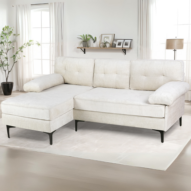 Advwin Sofa 3 Seaters Sofa Velvet L Shape