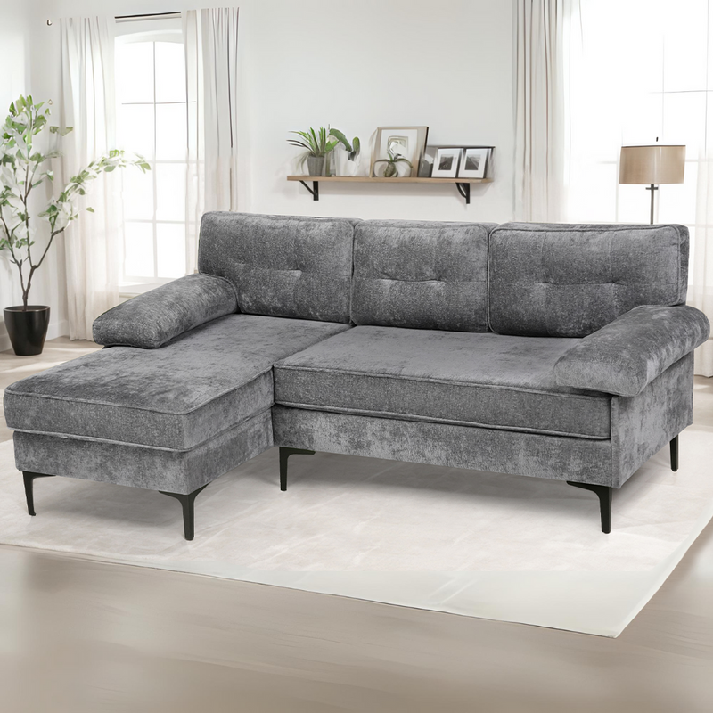 Advwin Sofa 3 Seaters Sofa L Shape Grey