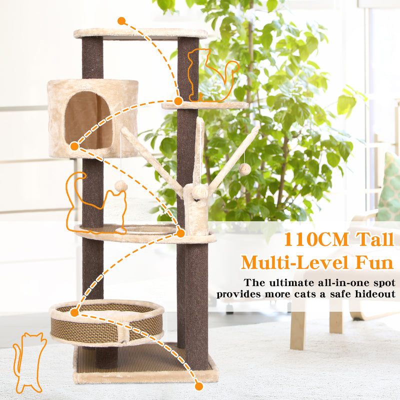 Advwin Pet Cat Tree Scratching Post Tower 110CM