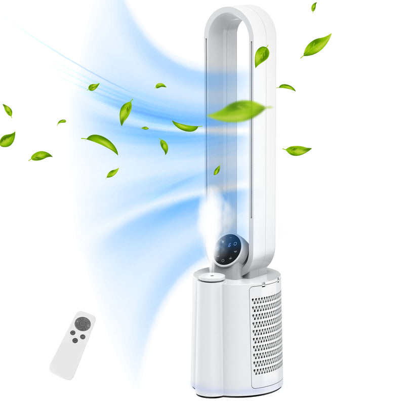 Advwin Portable Bladeless Tower Fan Humidifier