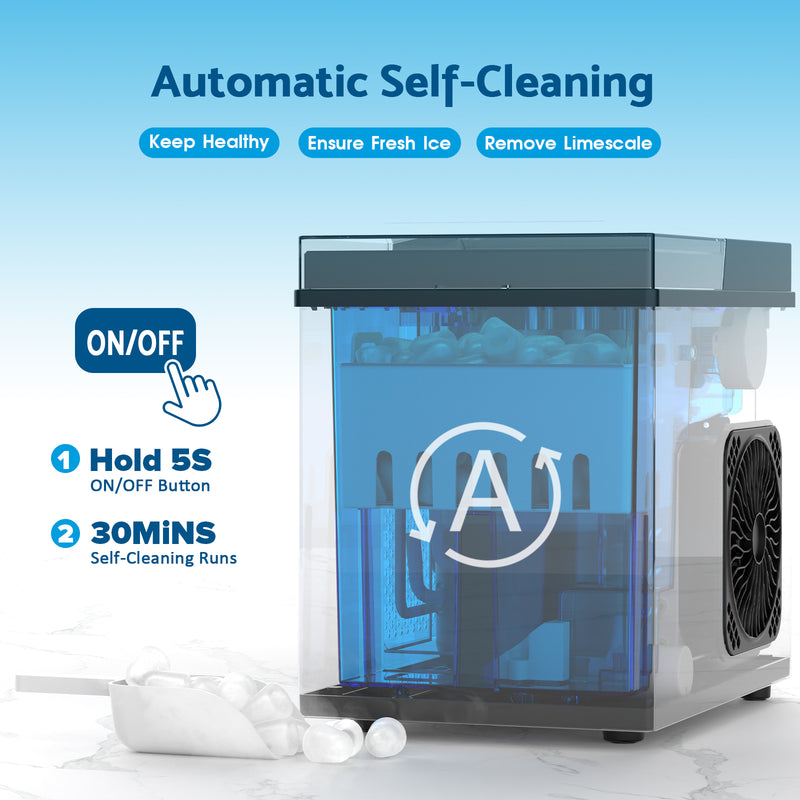 Advwin Countertop Ice Maker Machine Auto-Cleaning