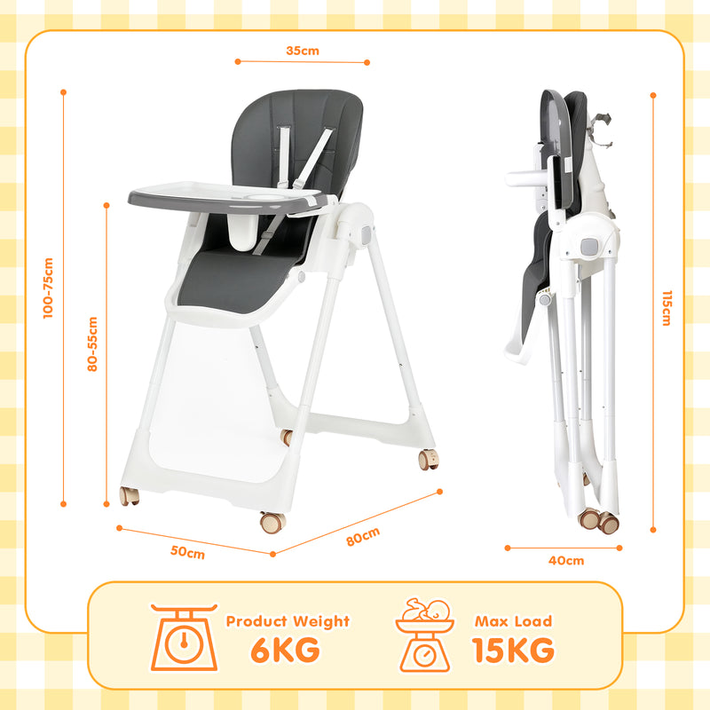 Advwin 3-in-1 Folding Baby High Chair