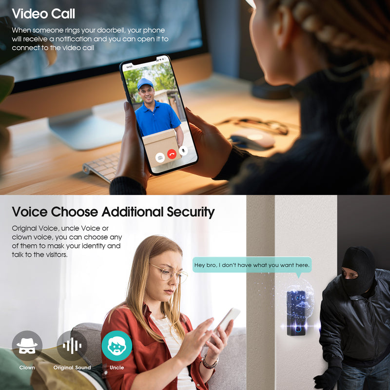 Advwin Video Doorbell Camera with Chime