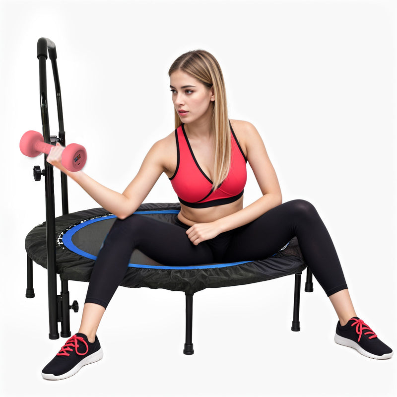 Advwin 48" Mini Trampoline with Anti-Slip Dumbbell