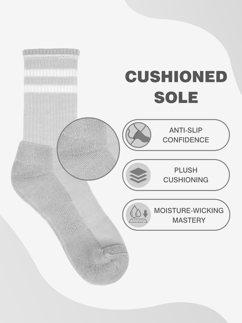 Advwin Double Striped Crew Socks for Men & Women