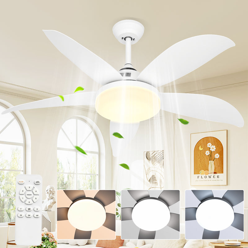 Advwin 52''Ceiling Fan with 3-Color Light & Remote Control