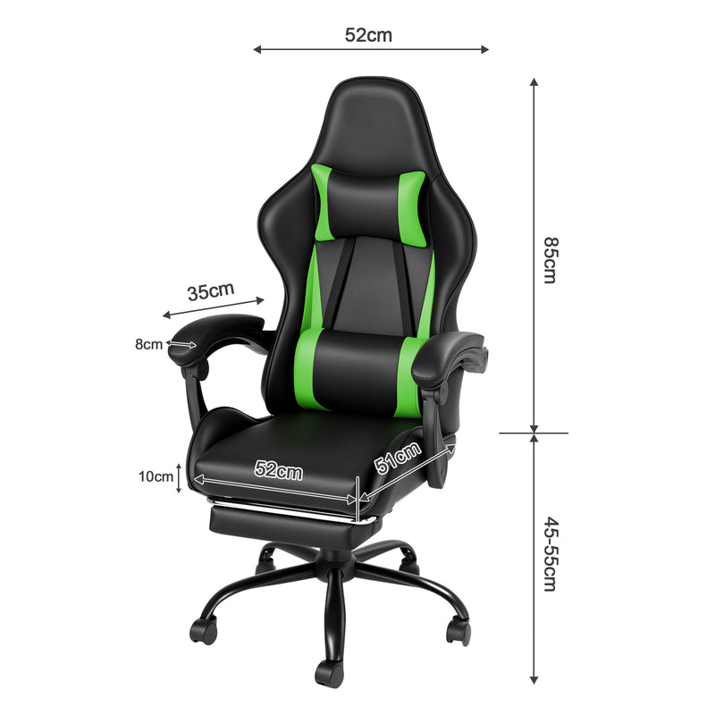 Advwin Gaming Chair Massage Lumbar with Footrest