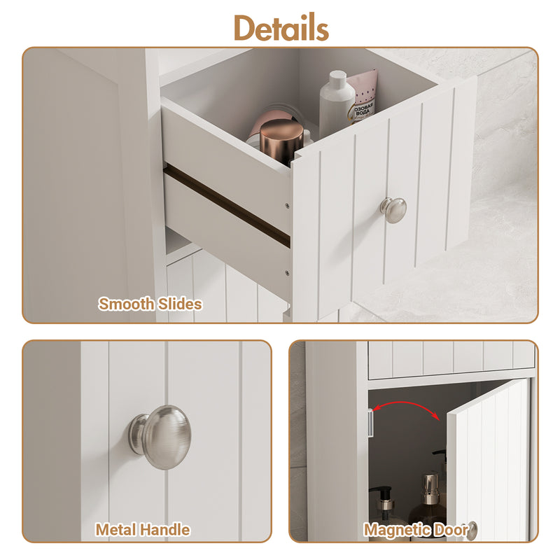 Advwin Bathroom Floor Cabinet with Drawer