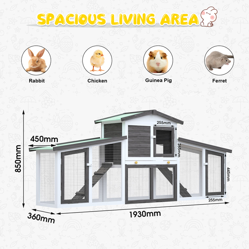 Advwin Rabbit Hutch Chicken Coop 2 Level