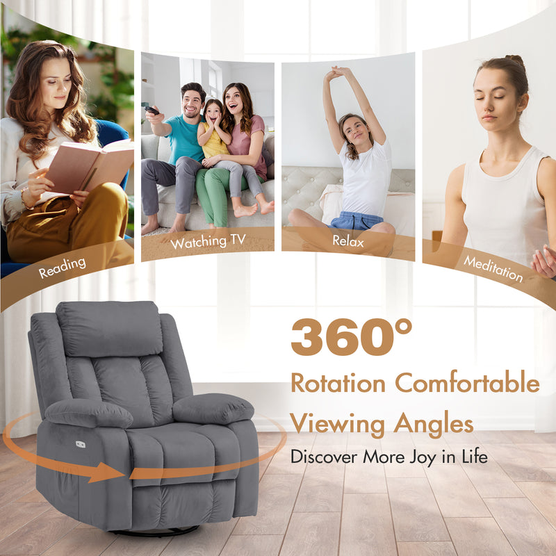 Advwin 360° Swivel Heated Recliner Massage Chair