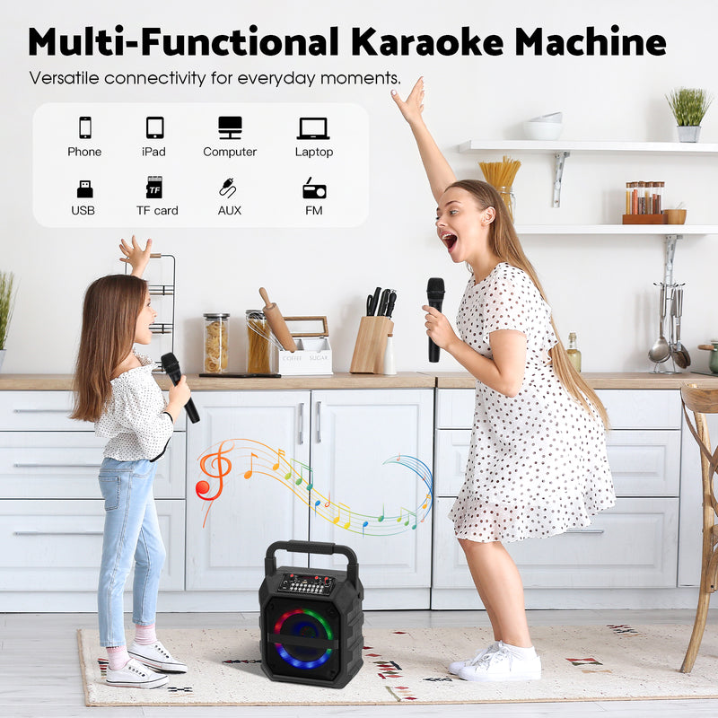 Advwin Karaoke Machine Portable Bluetooth Speaker