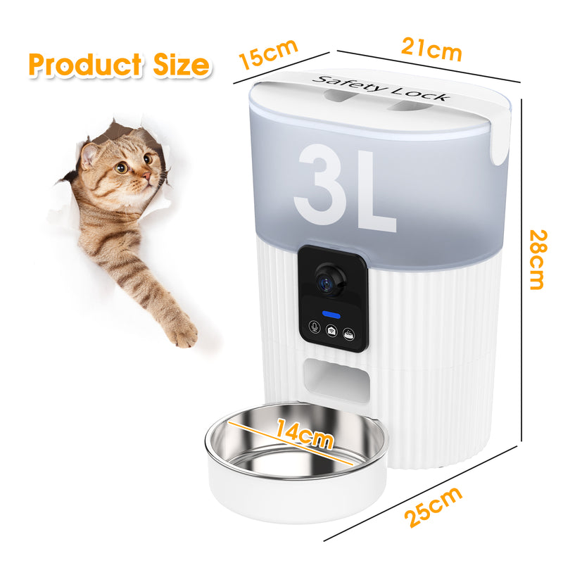 Advwin 3L Automatic Pet Feeder WiFi & 1080P HD Camera