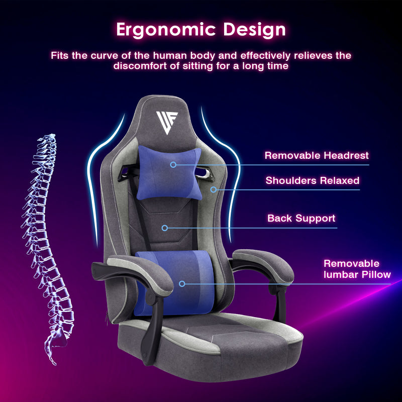 Advwin Ergonomic Gaming Chair with Footrest