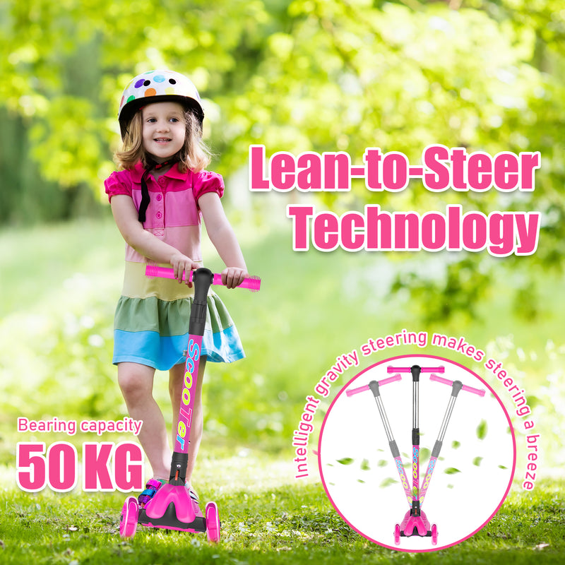 Advwin Kids Scooter Folding Kick Scooter Pink(Pre-order)