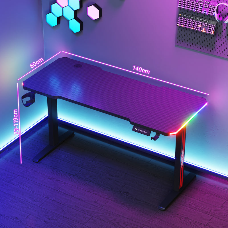 Advwin Electric Standing Gaming Desk RGB LED 140cm