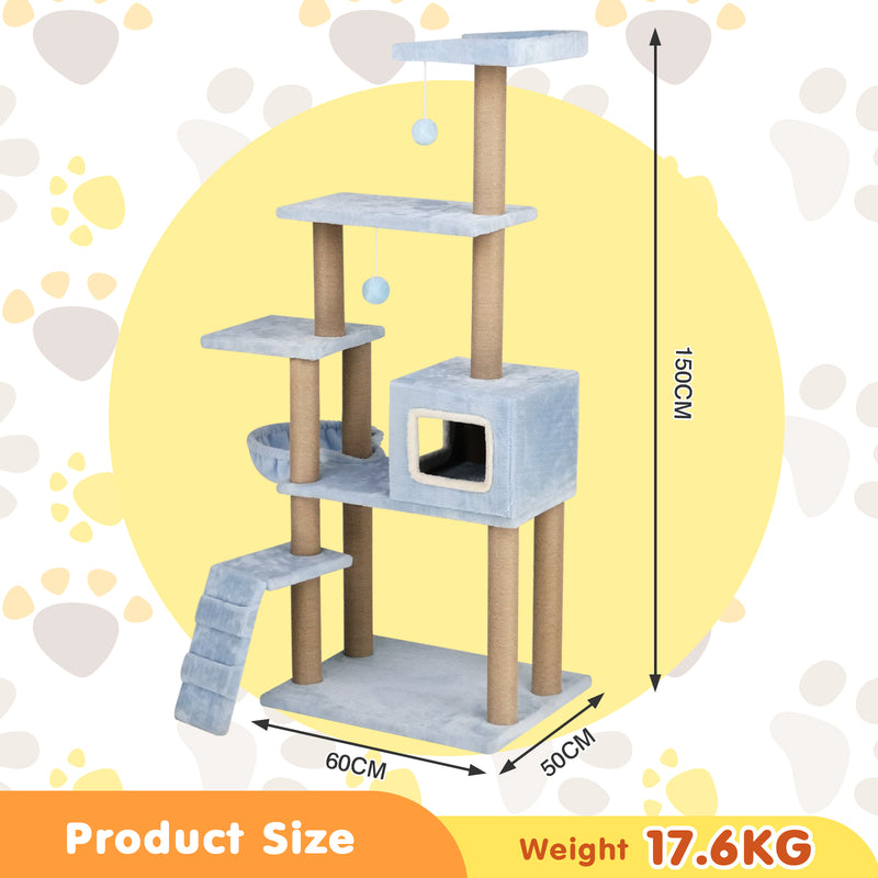 Advwin 150cm Cat Tree Scratching Post Scratcher