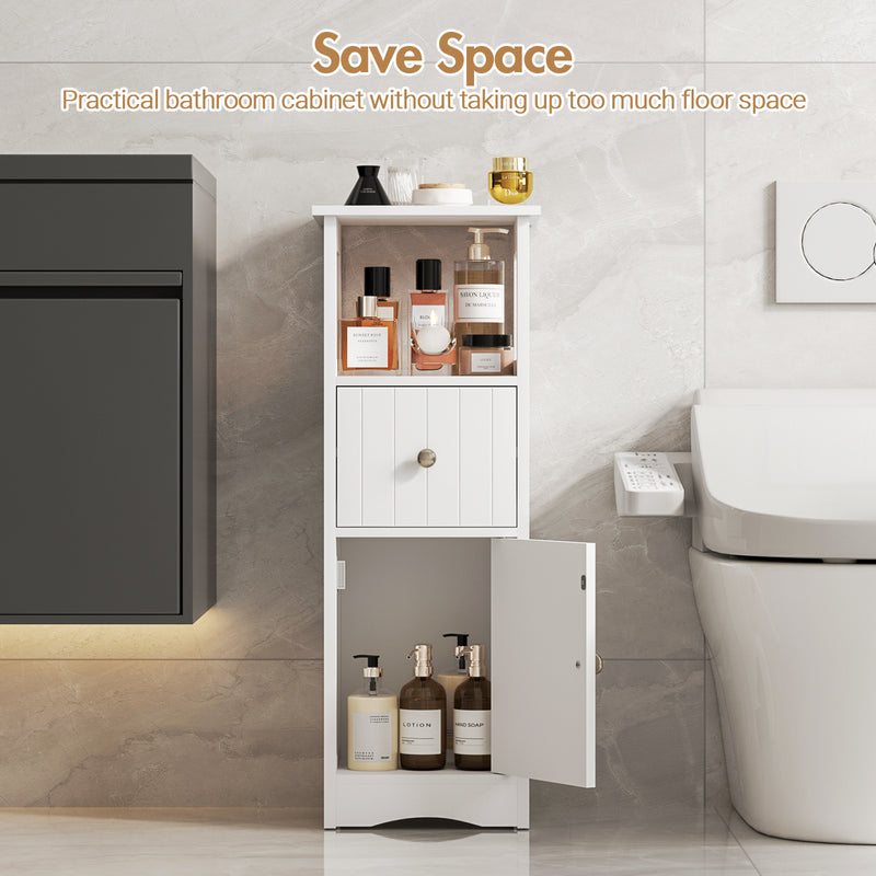 Advwin Bathroom Floor Cabinet with Drawer