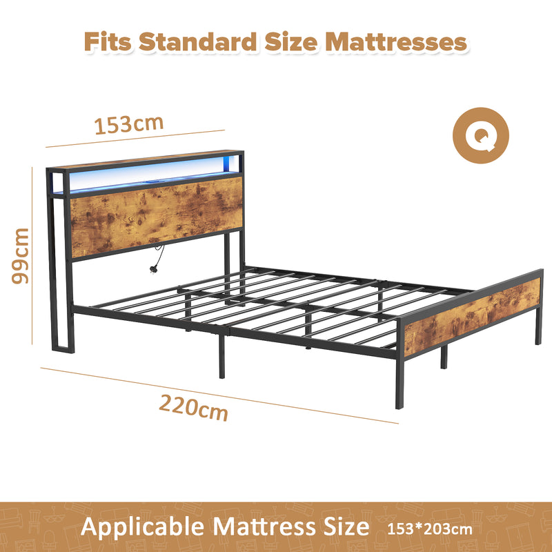 Advwin Bed Frame with Charging Station