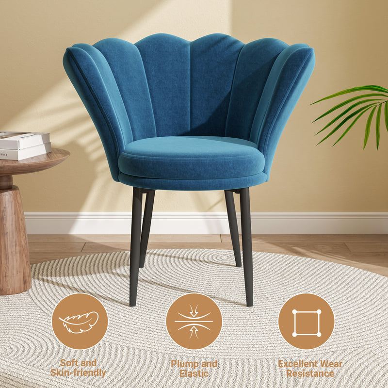 Advwin Blue Velvet Armchair