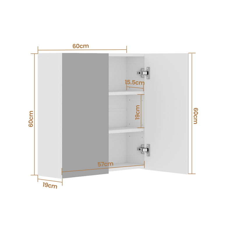 Advwin Bathroom Mirror Cabinet 60cm Wall Mount