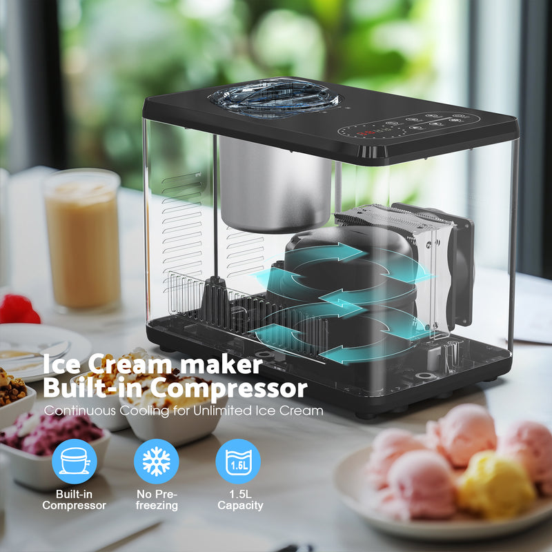 Advwin 1.5L Ice Cream Maker Machine No Pre-Freezing