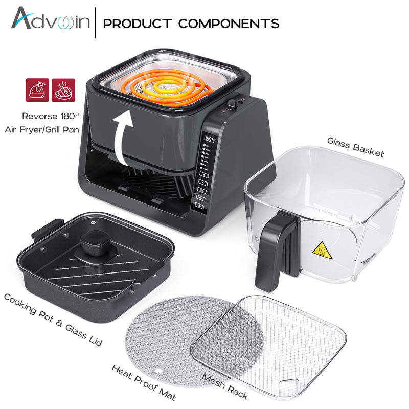 Advwin Multi-Functions Electric Air Fryer with Grill