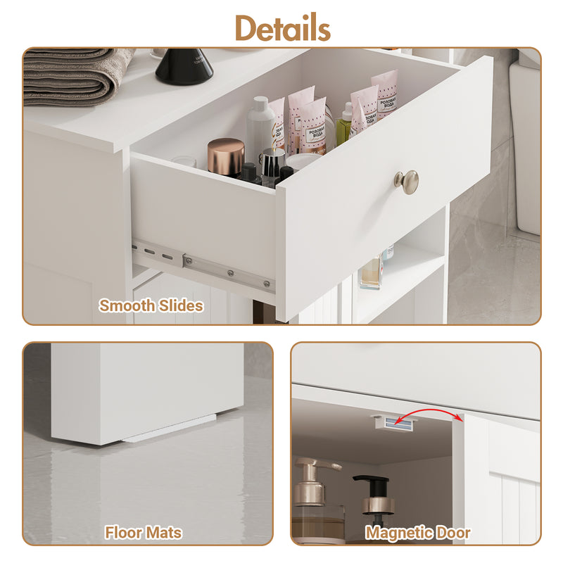 Advwin Bathroom Floor Cabinet Storage Cabinet