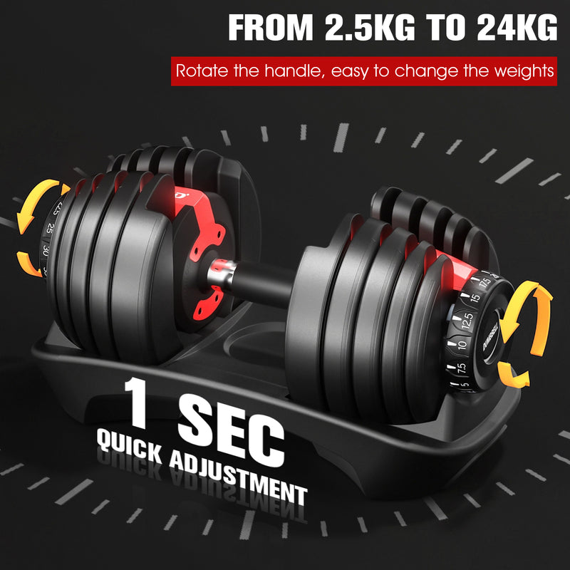 Advwin 24kg Adjustable Anti-Slip Handle Dumbbell