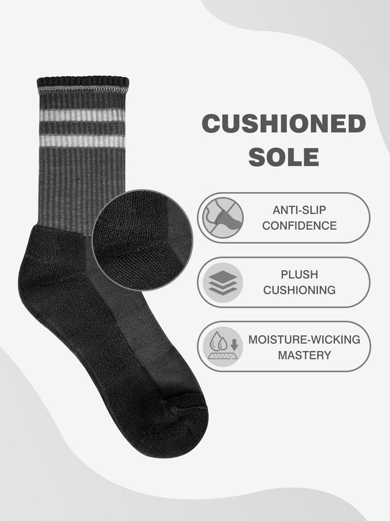 Advwin Double Striped Crew Socks for Men & Women