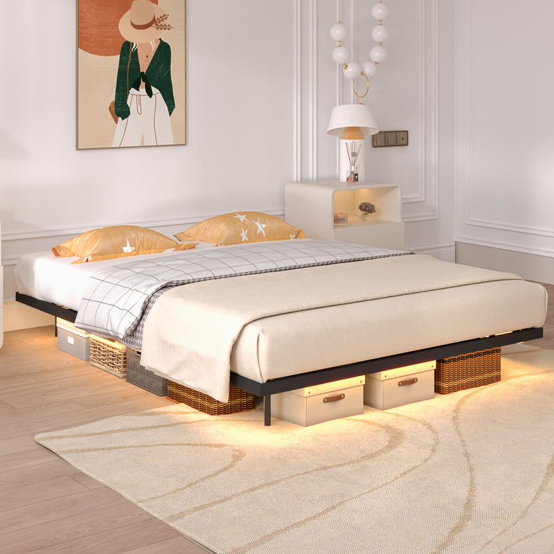 Advwin Floating Bed Frame with LED Lights